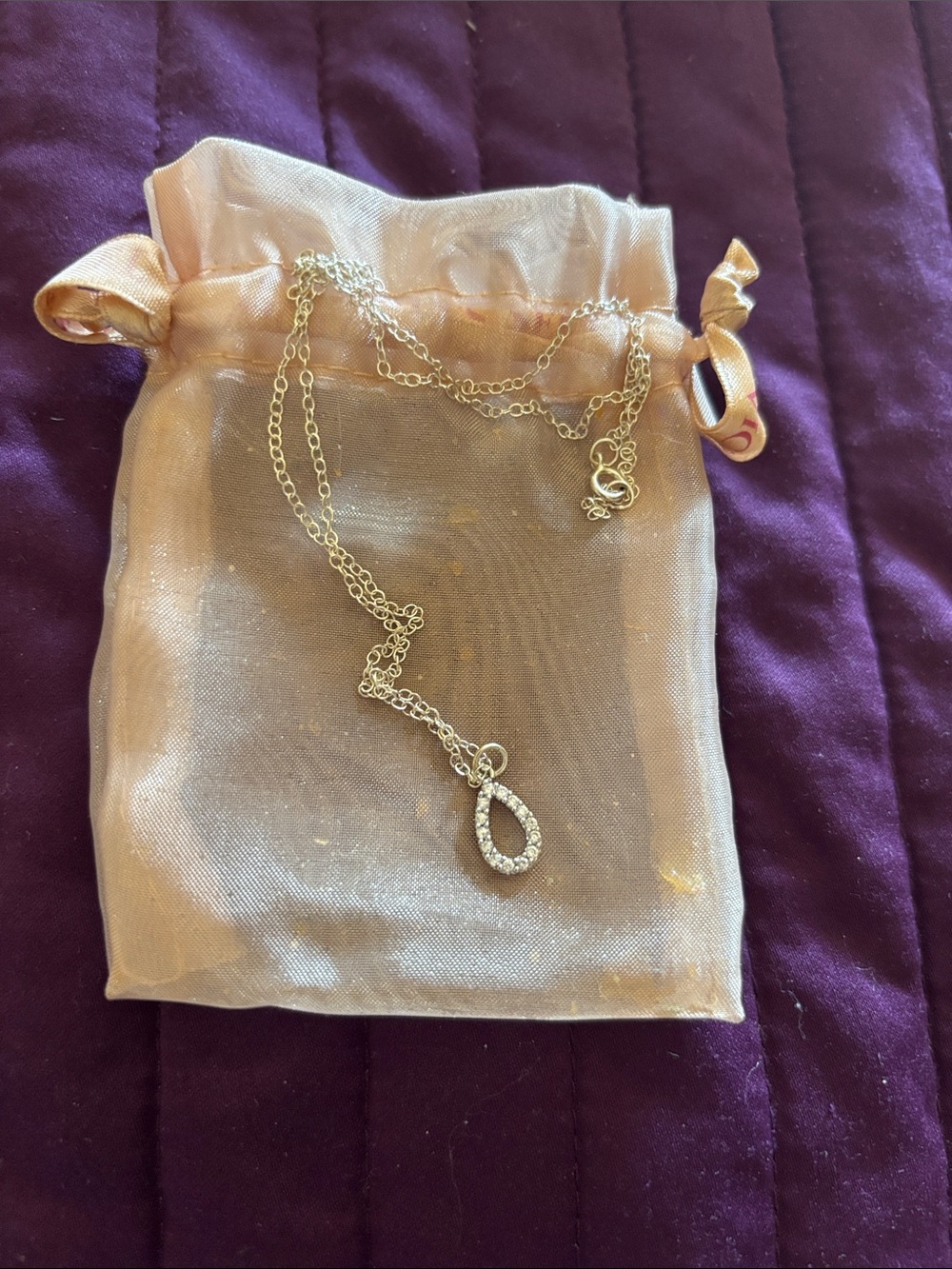 SilverTeardrop Crystal Pendant Necklace - Women Jewelry